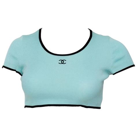 chanel crop top white|chanel vintage crop top.